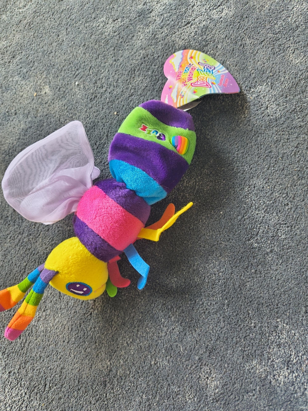 Rare! Lisa Frank Plush Bee in Purple and Green